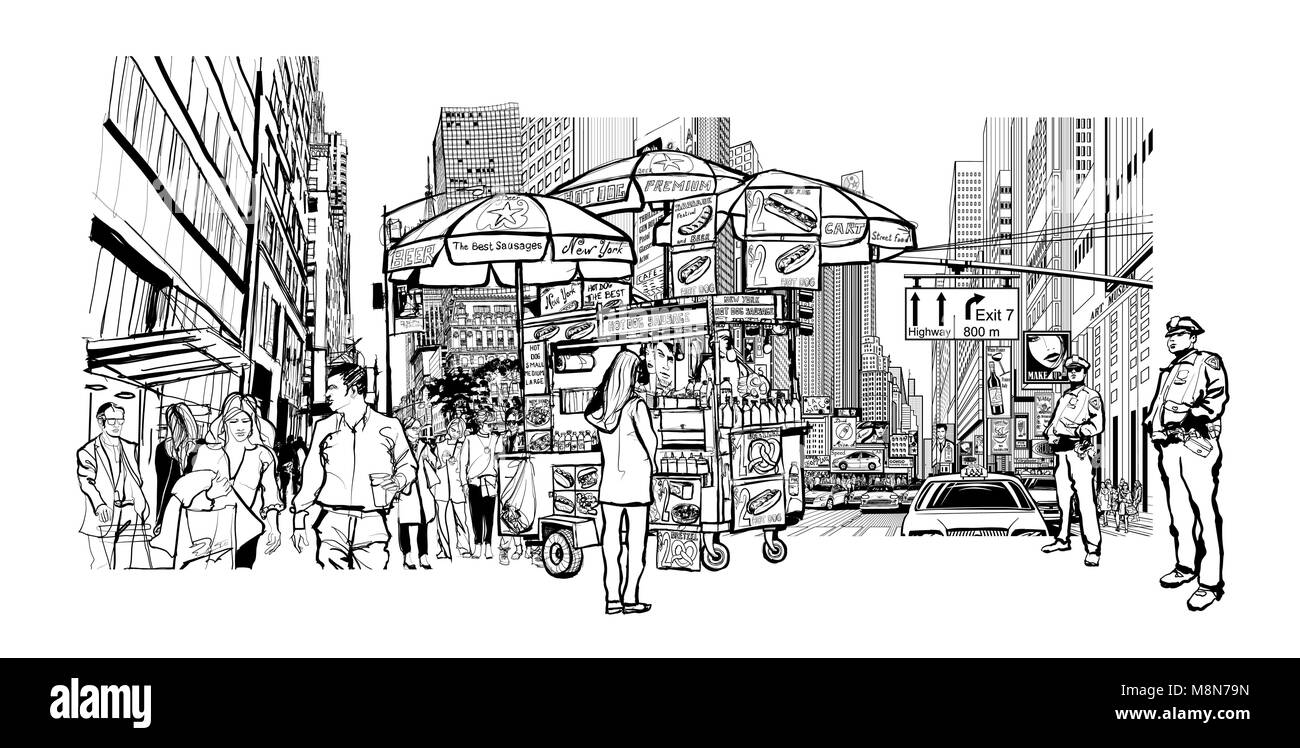 New York cityscape - vector illustration Illustration de Vecteur