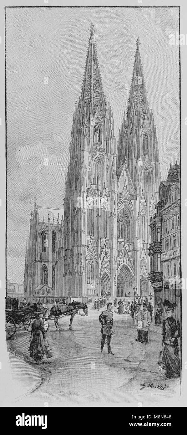La cathédrale de Cologne en 1900, photo de l'hebdomadaire français journal l'illustration, 17 Novembre 1900 Banque D'Images