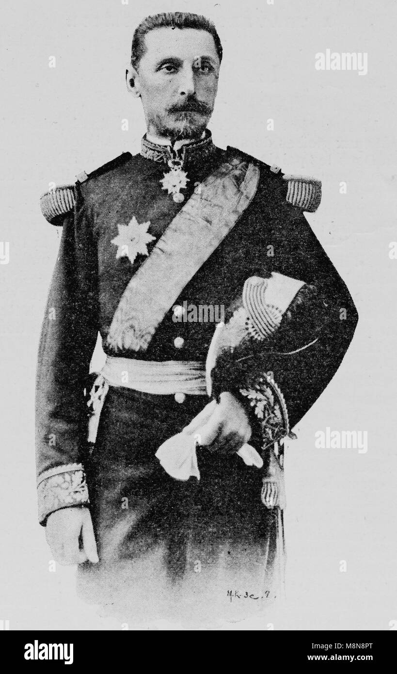 Portrait de l'amiral Gervais au cours de l'examen de la Marine à Cherbourg, Photo de l'hebdomadaire français journal l'illustration, 21 juillet 1900 Banque D'Images