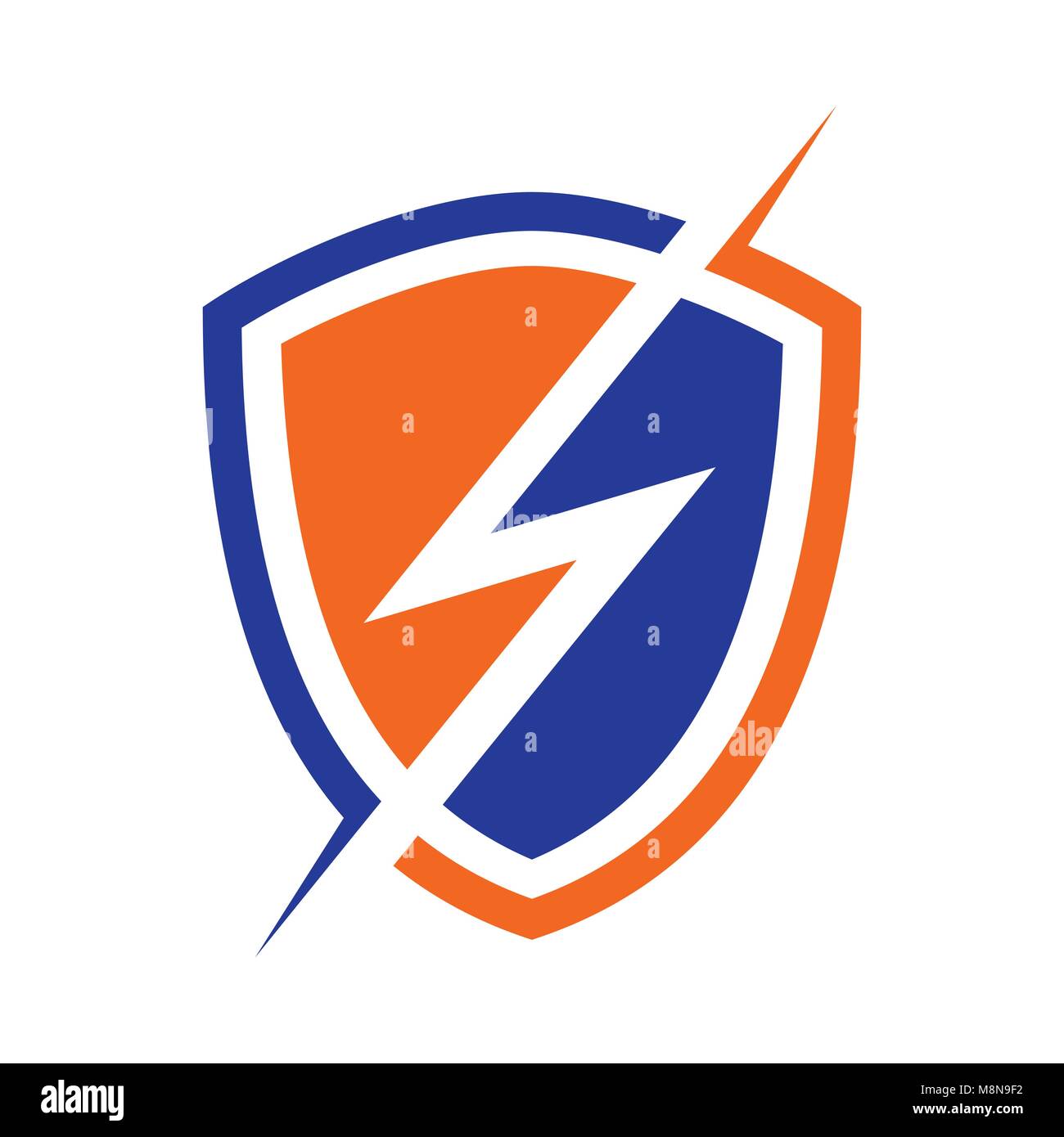 Electric Power Shield Bouclier moderne Symbole Vecteur Conception Logo Graphique Illustration de Vecteur