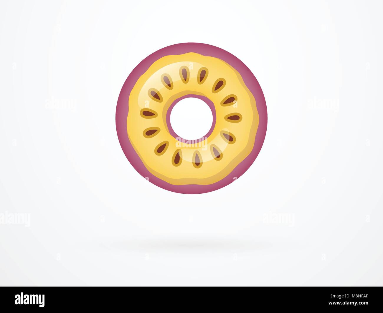 Fruit de la passion Donut Vector fruité Illustration de Vecteur