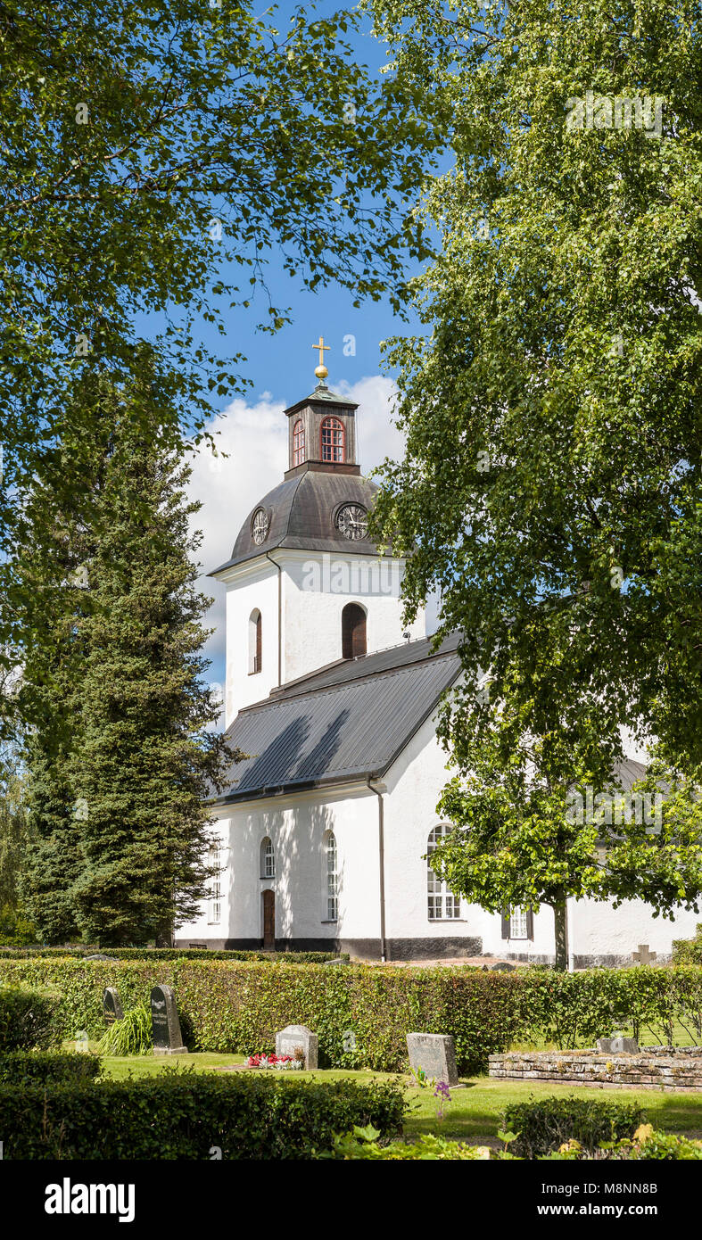 Dans l'église traditionnelle suédoise Nås, dalarna, Suède Dalécarlie /. Banque D'Images