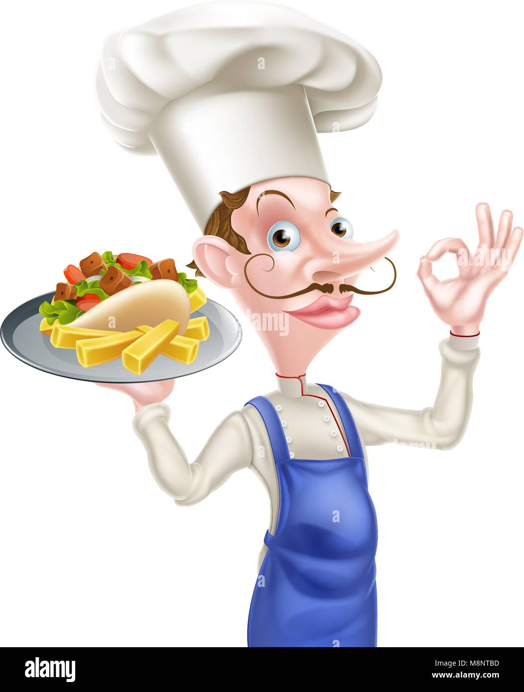 Cartoon parfait Chef Kebab Illustration de Vecteur
