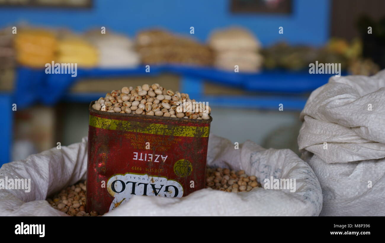 Pois chiches, Mercado Municipal, Tarrafal, l'île de Santiago, Cap-Vert Banque D'Images