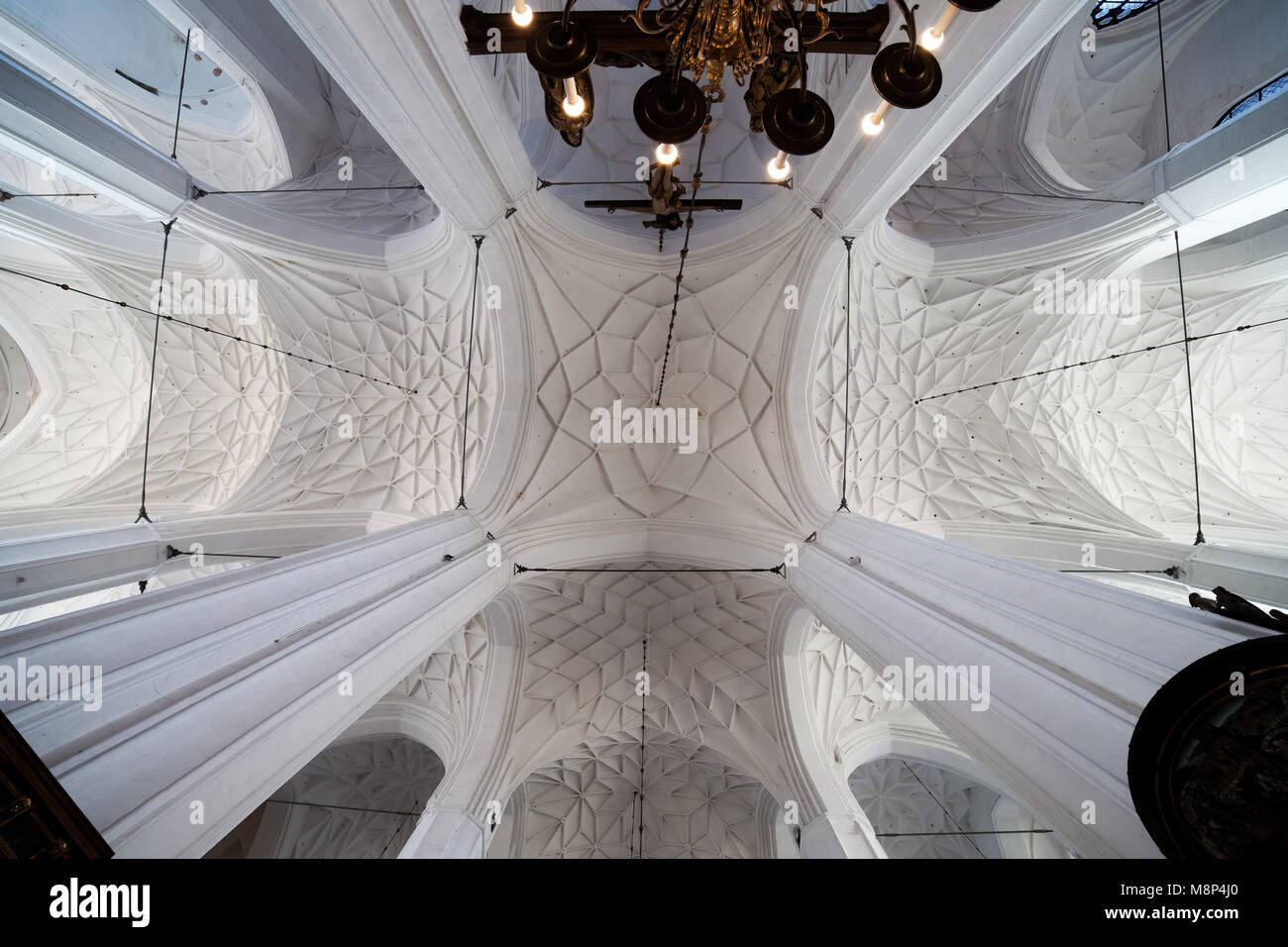 La Pologne, Gdansk, stellar voûtes de l'église Sainte Marie - Basilique de l'Assomption de la Sainte Vierge Marie (Bazylika Mariacka) Banque D'Images