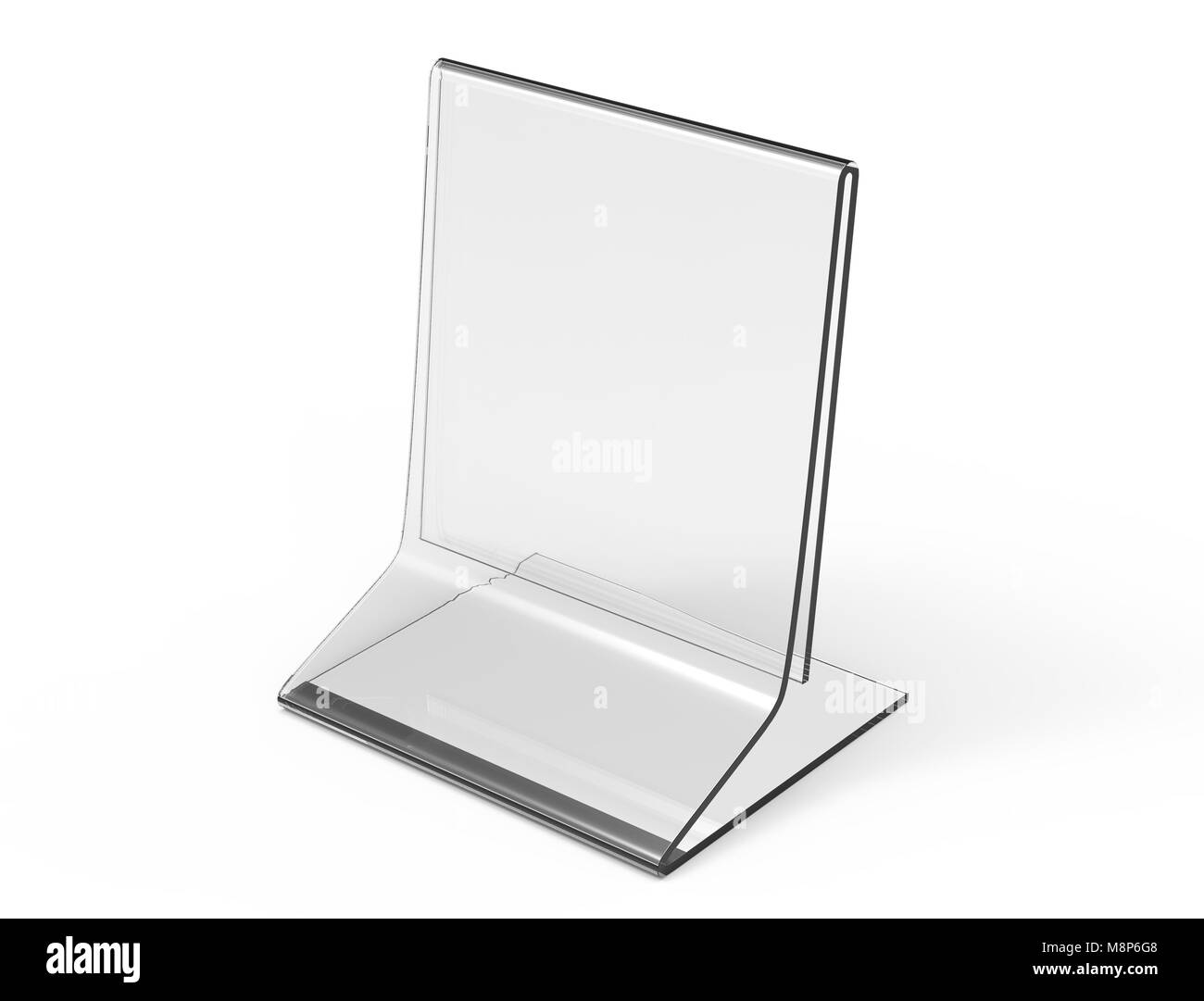 Support acrylique 3D immersive, rendre transparents support de table pour restaurant menu ou fiches produits utilise Banque D'Images