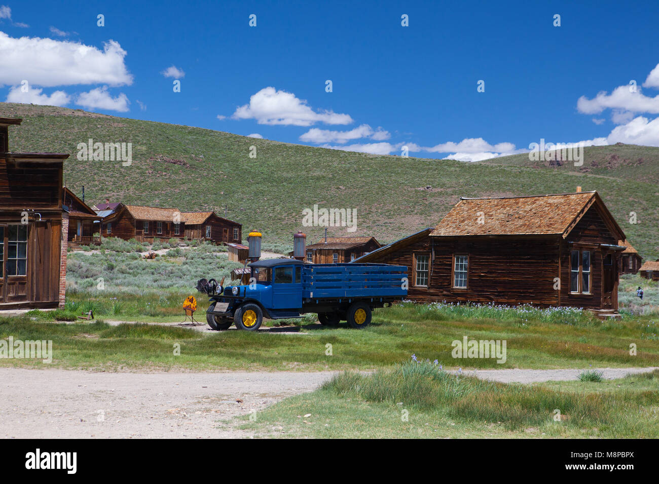 Bodie, CA, USA - 15 juillet 2011 : anciens bâtiments de Bodie, une ville fantôme d'origine de la fin des années 1800. Bodie est une ville fantôme dans les collines à l'est de t Bodie Banque D'Images