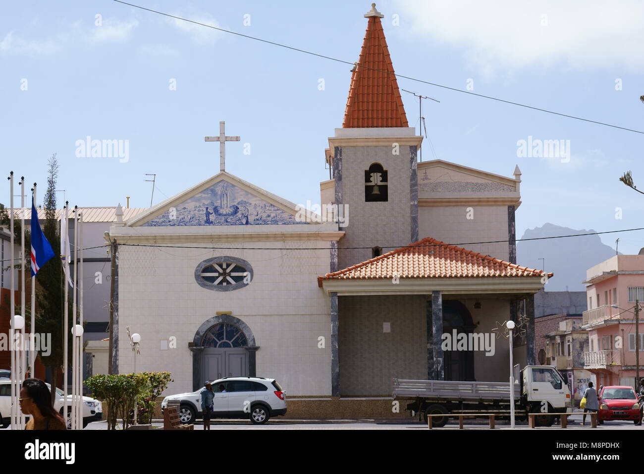 Igreja Nossa Senhora de Fátima, Assomada, l'île de Santiago, Cap-Vert, Afrique Banque D'Images