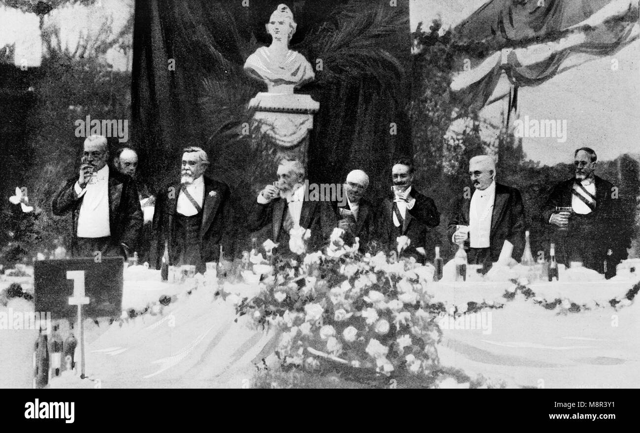 Banquet des maires le 22 septembre, le président de la République, photo de toast l'hebdomadaire français journal l'illustration, 29 Septembre 1900 Banque D'Images