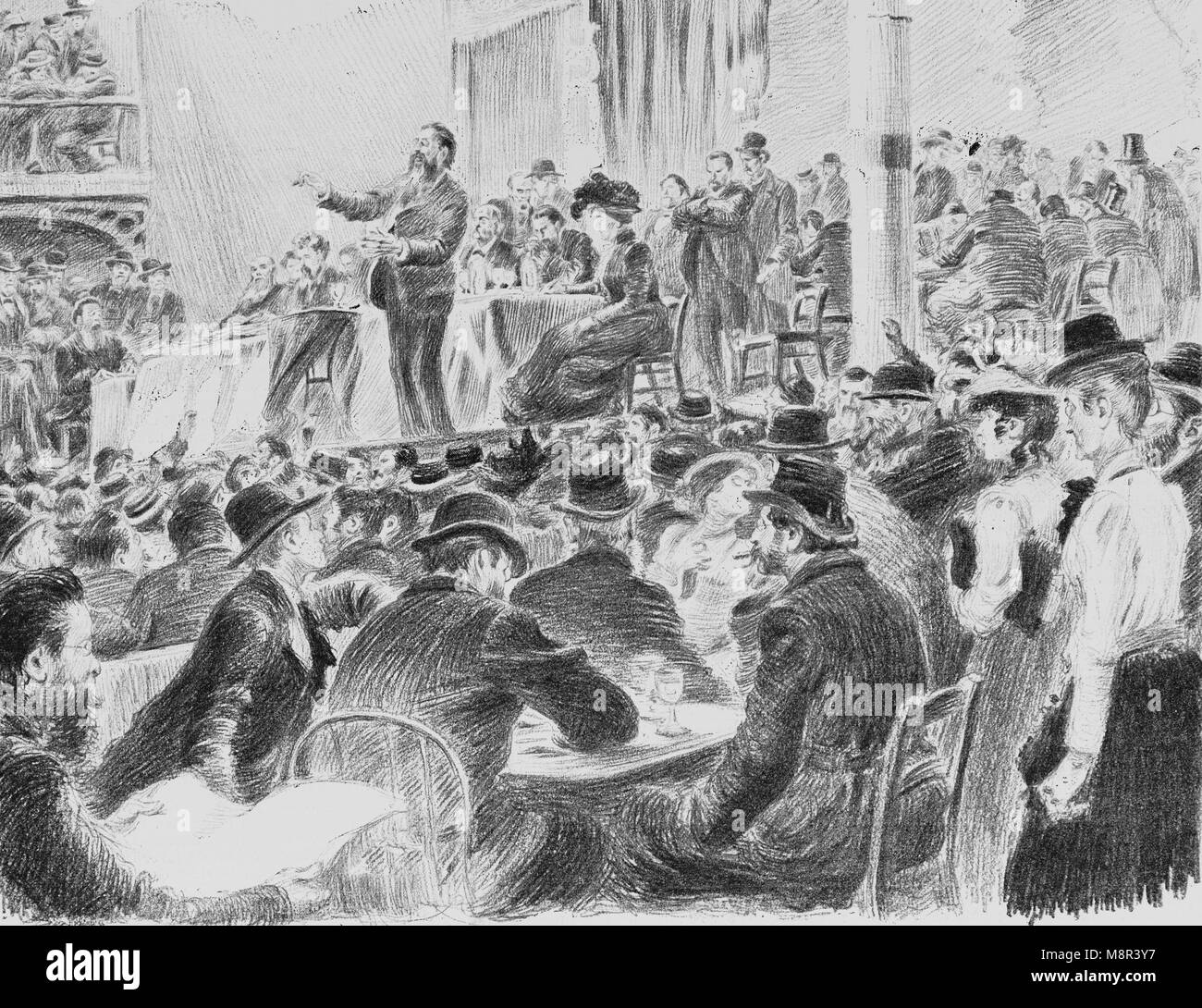 1900 Congrès socialiste international, Jules Guesde discours, Photo de l'hebdomadaire français journal l'illustration, 6 octobre 1900 Banque D'Images