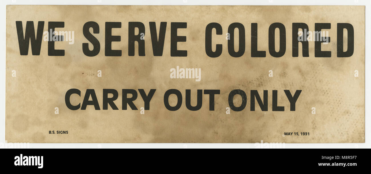 Nous servons le signe de couleur, 1931 Banque D'Images