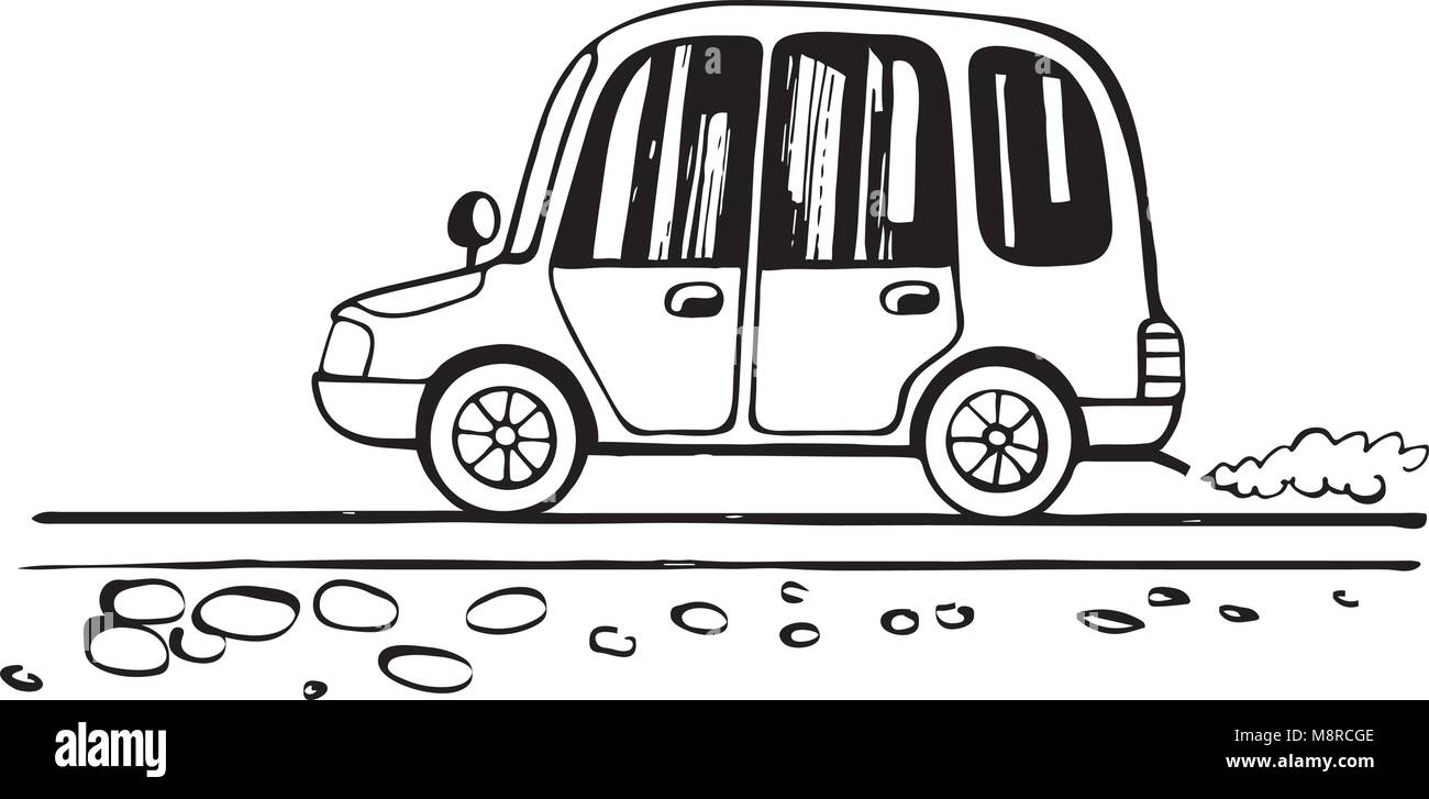 Croquis dessin enfant voiture Illustration de Vecteur