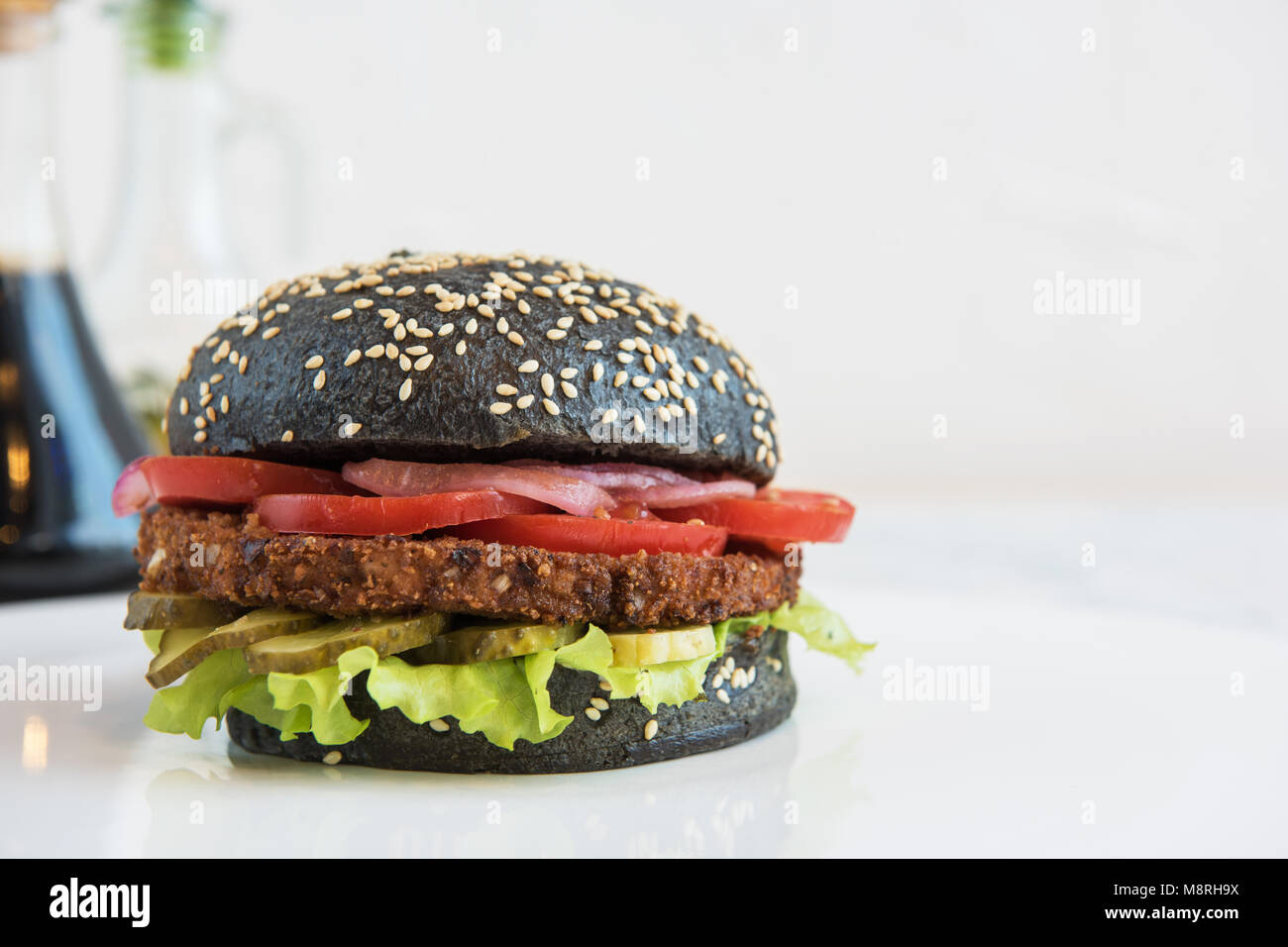 Big Black burger Banque D'Images