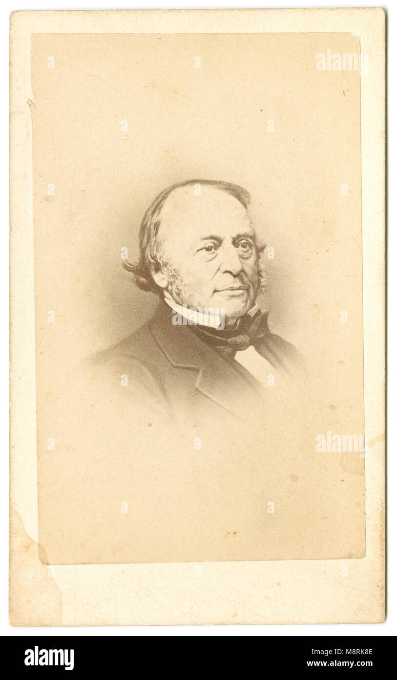Meubles anciens c1860 Carte de visite, Louis Agassiz. Jean Louis Rodolphe Agassiz (1807-1873) était un biologiste et géologue Swiss-American reconnu comme une innovation et prodigieux érudit de l'histoire naturelle de la Terre. SOURCE : CDV ORIGINAL Banque D'Images