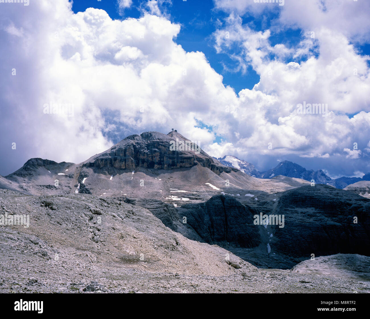 Piz Boe le sommet le plus élevé de la Sella Gruppe Le Val Gardena Dolomites Tyrol du Sud, Italie Banque D'Images