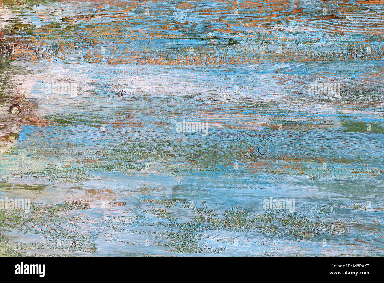 Fond en bois de couleur rose vif, orange, bleu, cyan et de pêche comme de vieux couleurs pastel marine Banque D'Images