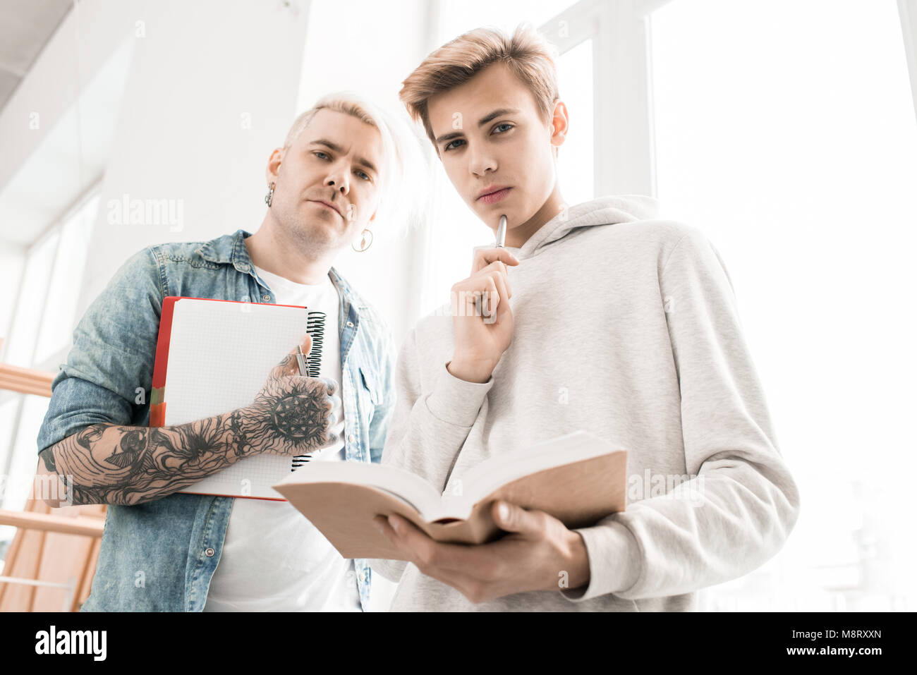 Les étudiants du collège concentré Banque D'Images