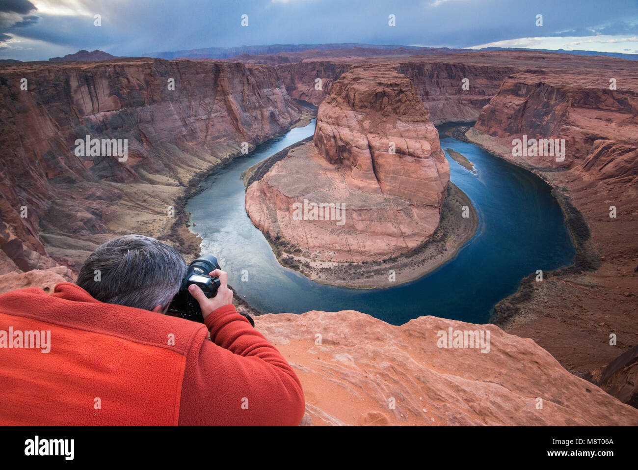 La Rivière Colorado s'écoule par Horseshoe Bend près de Page, Arizona. Banque D'Images