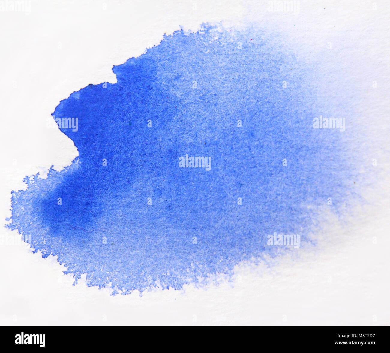 La texture aquarelle splash isolé sur fond blanc, des effets d'aquarelle, splash bleu Banque D'Images