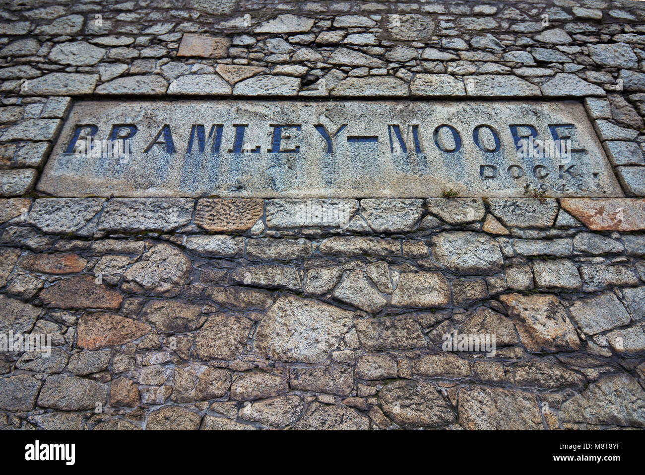 Bramley Moore signe sur le Dock Road Liverpool UK. Le site a été réservé pour la nouvelle football Everton le nouveau stade du Club Banque D'Images