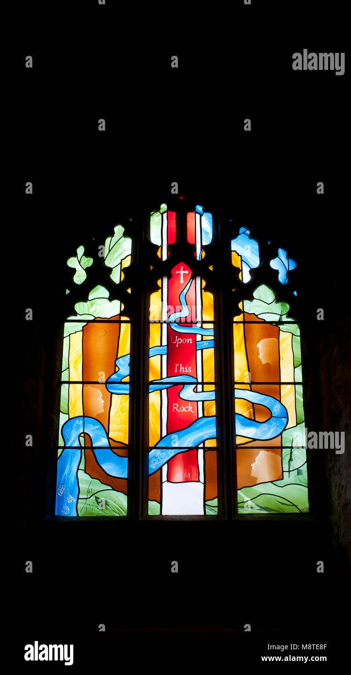 L'un des vitraux à Goodrich castle Banque D'Images