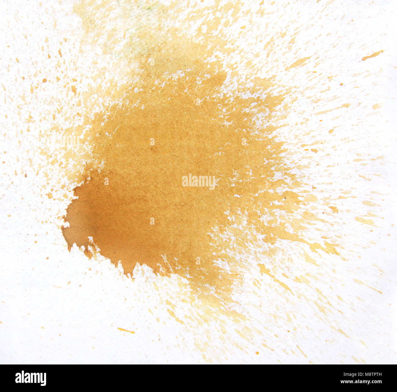 La texture aquarelle splash isolé sur fond blanc, des effets d'aquarelle, splash orange Banque D'Images