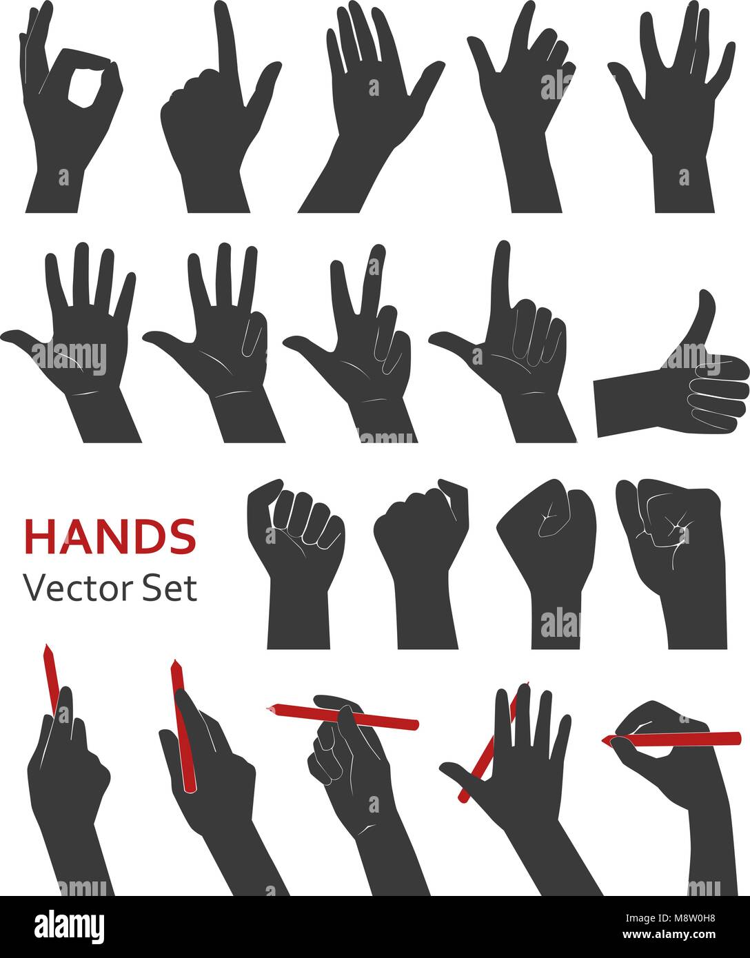 Mains vector set Illustration de Vecteur