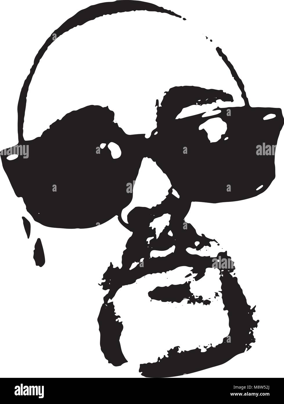 Image vectorielle de l'homme visage avec des lunettes et barbe et moustache. Illustration de Vecteur
