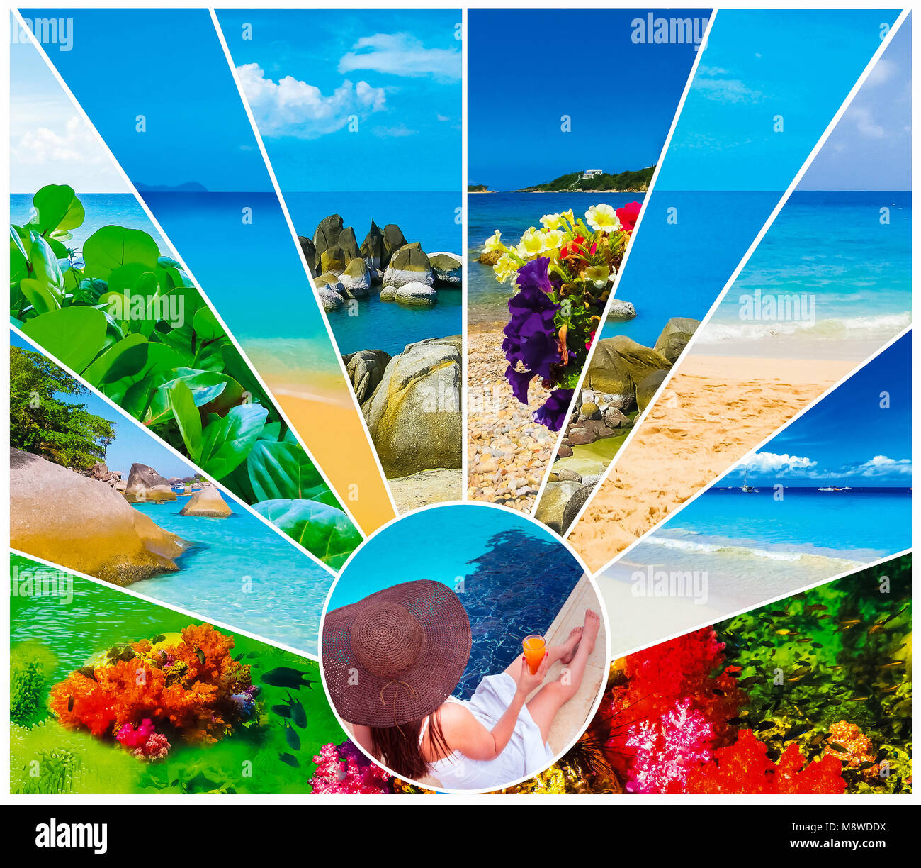 Le temps de vacances, été, plage, vacances, voyage, mer concept Banque D'Images