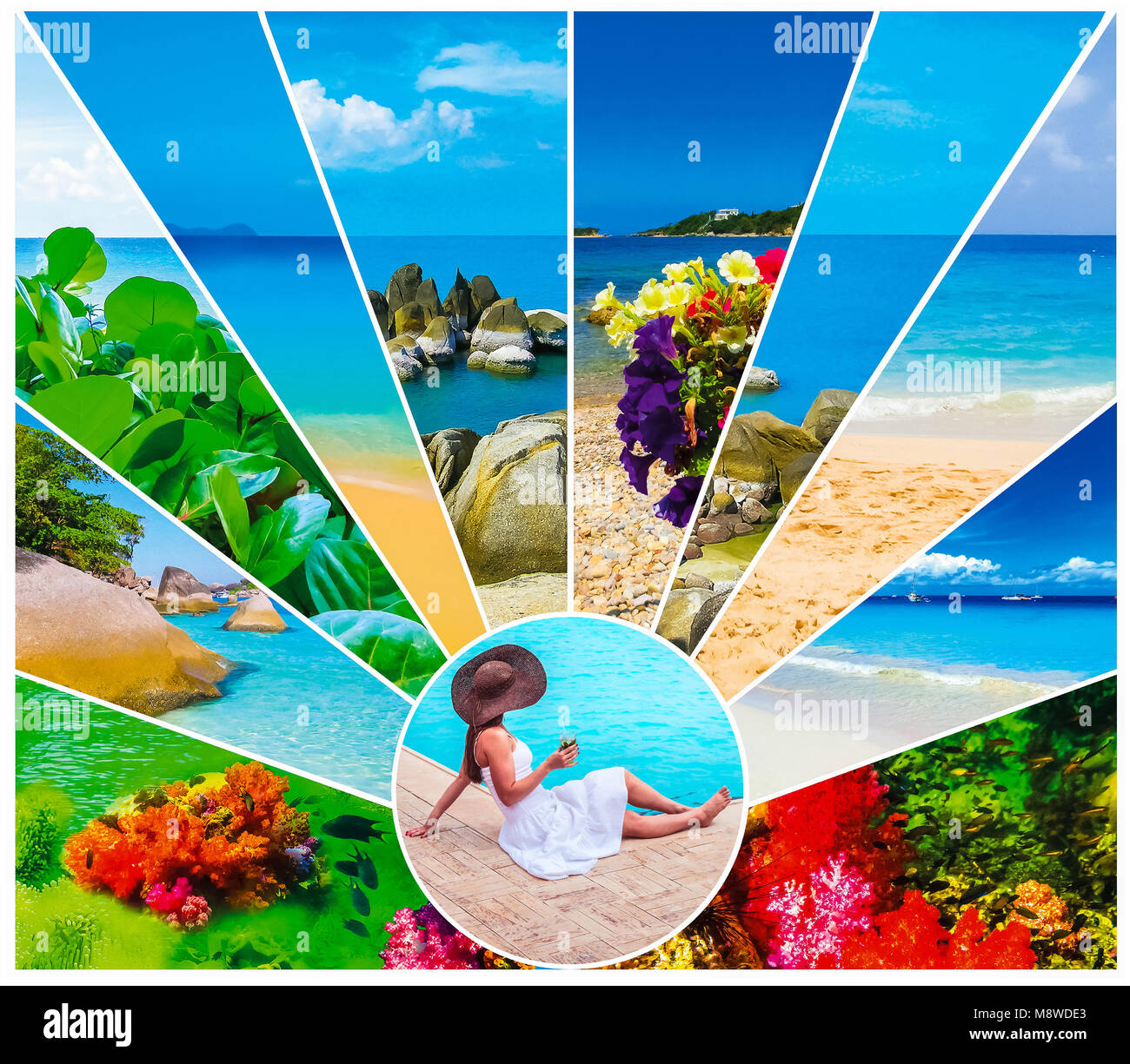 Le temps de vacances, été, plage, vacances, voyage, mer concept Banque D'Images