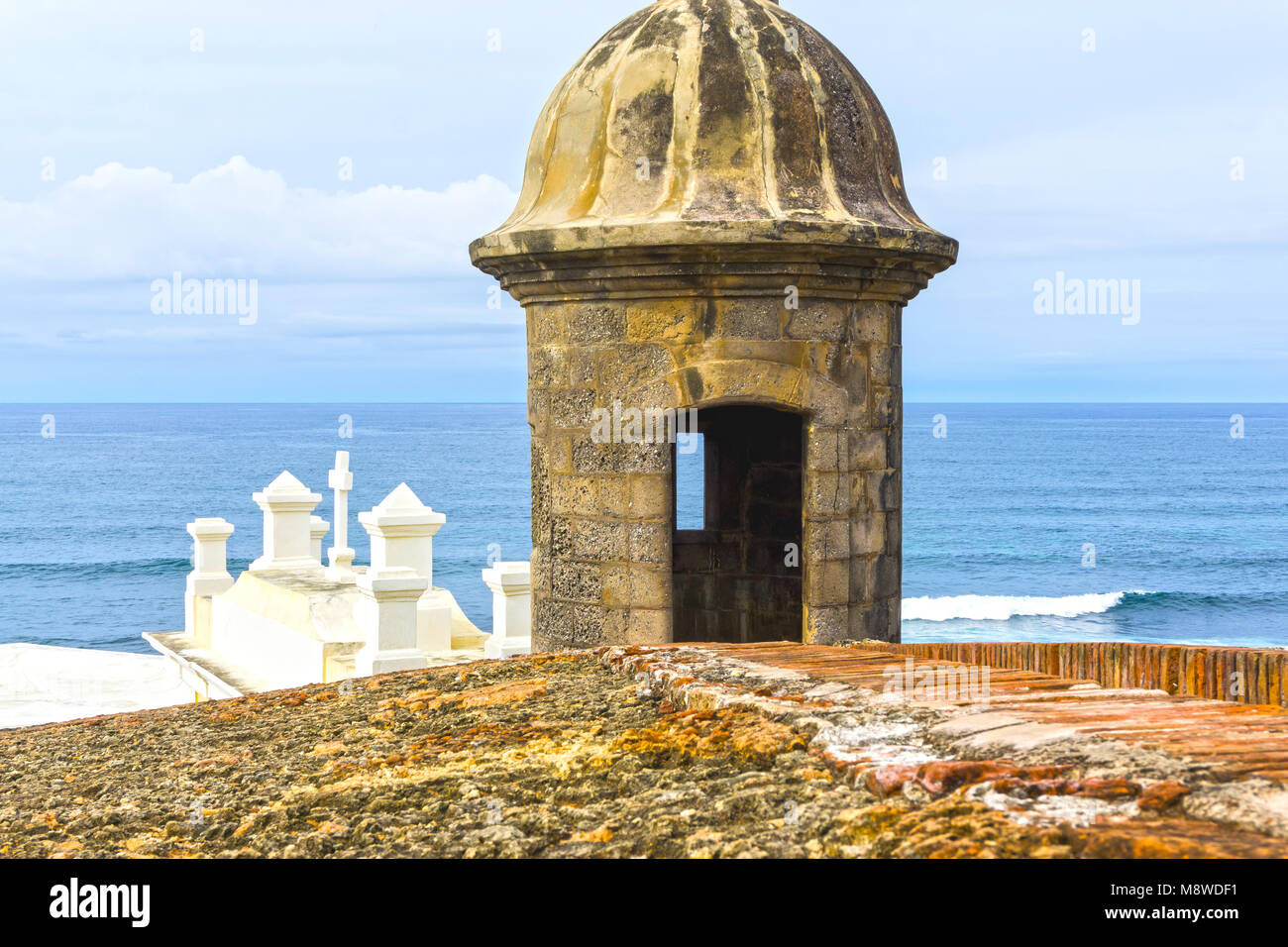 Le mur de fort San Cristobal à San Juan, Puerto Rico Banque D'Images