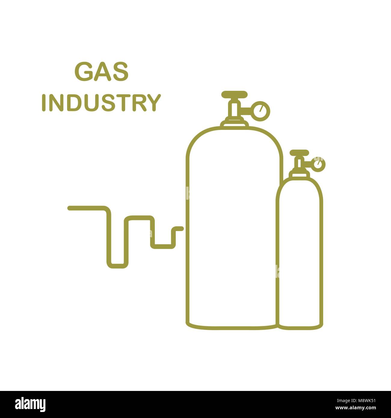 Des bouteilles de gaz. L'industrie du gaz. Conception pour poster ou imprimer. Illustration de Vecteur