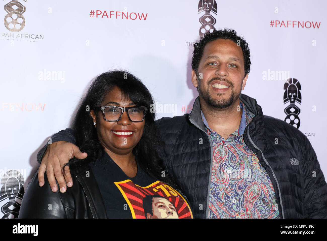 La 26e assemblée annuelle Pan African Film and Arts Festival tenu à Baldwin Hills Crenshaw Plaza - Arrivées en vedette : Wendy Eley Jackson, Maynard Jackson III Où : Los Angeles, California, United States Quand : 10 Feb 2018 Credit : Sheri Determan/WENN.com Banque D'Images