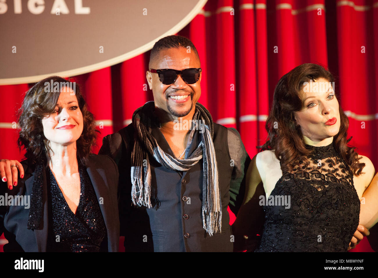 Londres, Royaume-Uni. Mar 20, 2018. Cuba Gooding Jr avec Ruthie Henshall et Josefina Gabrielle, les acteurs de la nouvelle renaissance de la comédie musicale Chicago pour la scène londonienne effectuer lors d'une conférence de presse aperçu. Crédit : Anna Watson/Alamy Live News Banque D'Images