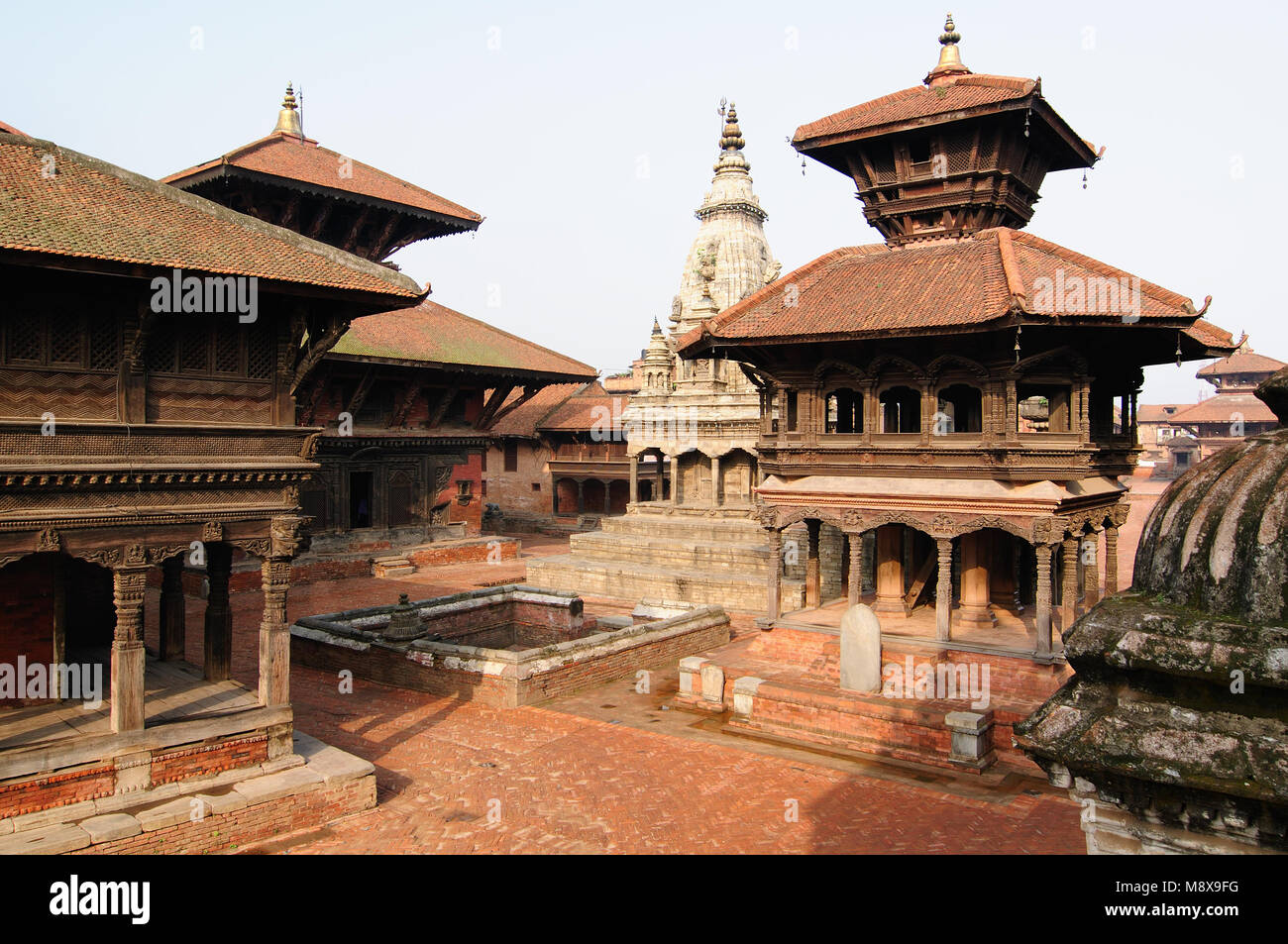 Vue sur le vieux quartier de la ville de Bhaktapur au Népal Banque D'Images