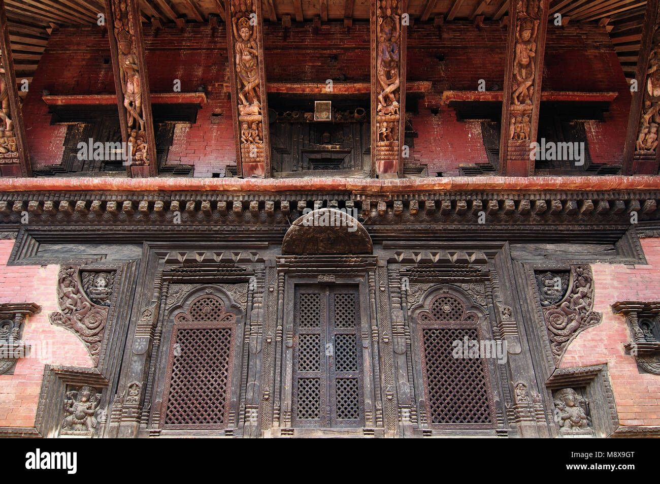 Vue sur le vieux quartier de la ville de Bhaktapur au Népal Banque D'Images