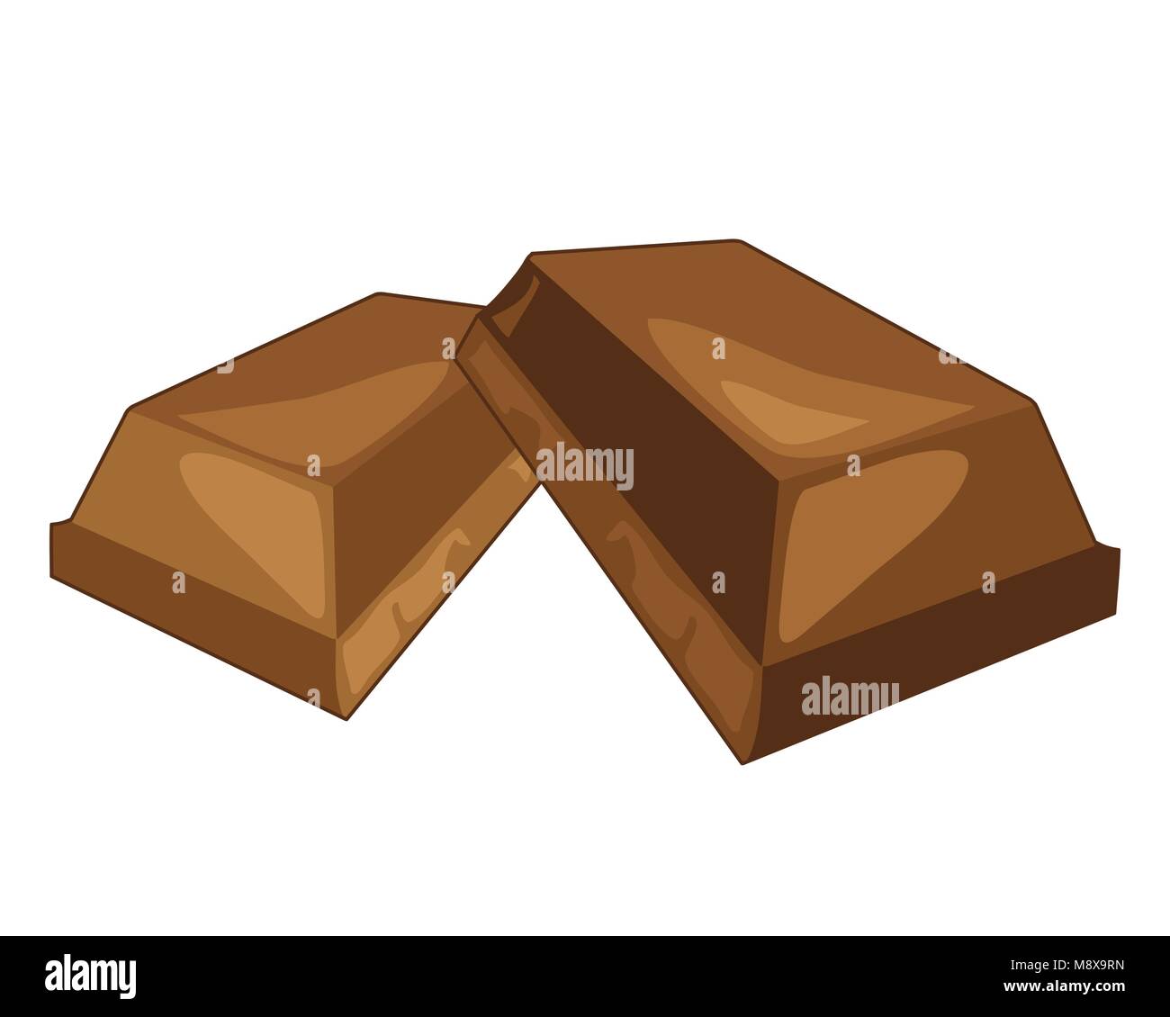 Un vecteur illustration au format eps de morceaux de chocolat que d'un bar sur un fond blanc Illustration de Vecteur