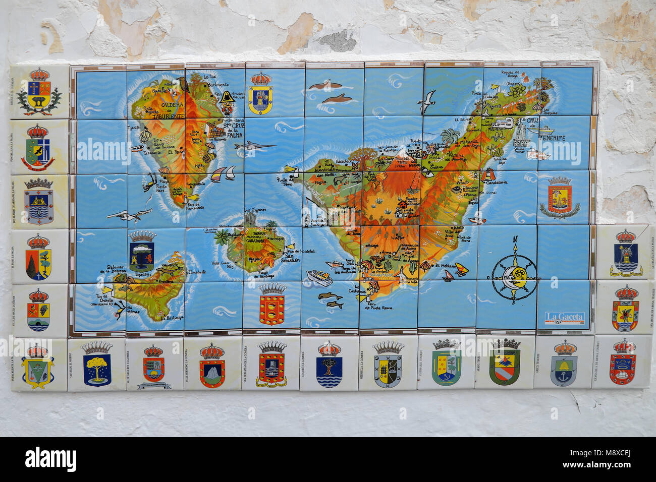 Une carte tenerife du carrelage dans les îles Canaries de l'Espagne Banque D'Images