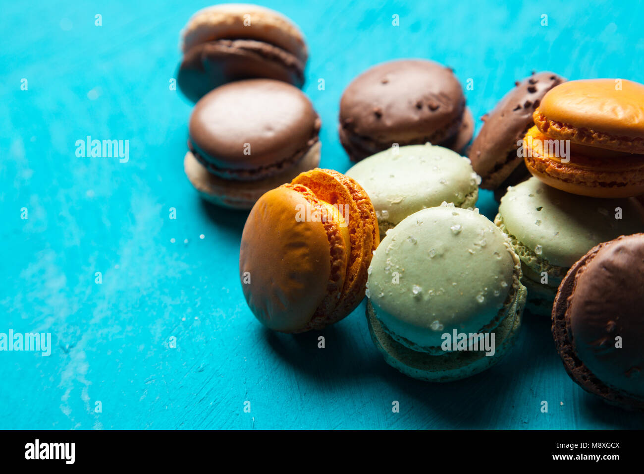 Assortiment de biscuits macaron Banque D'Images