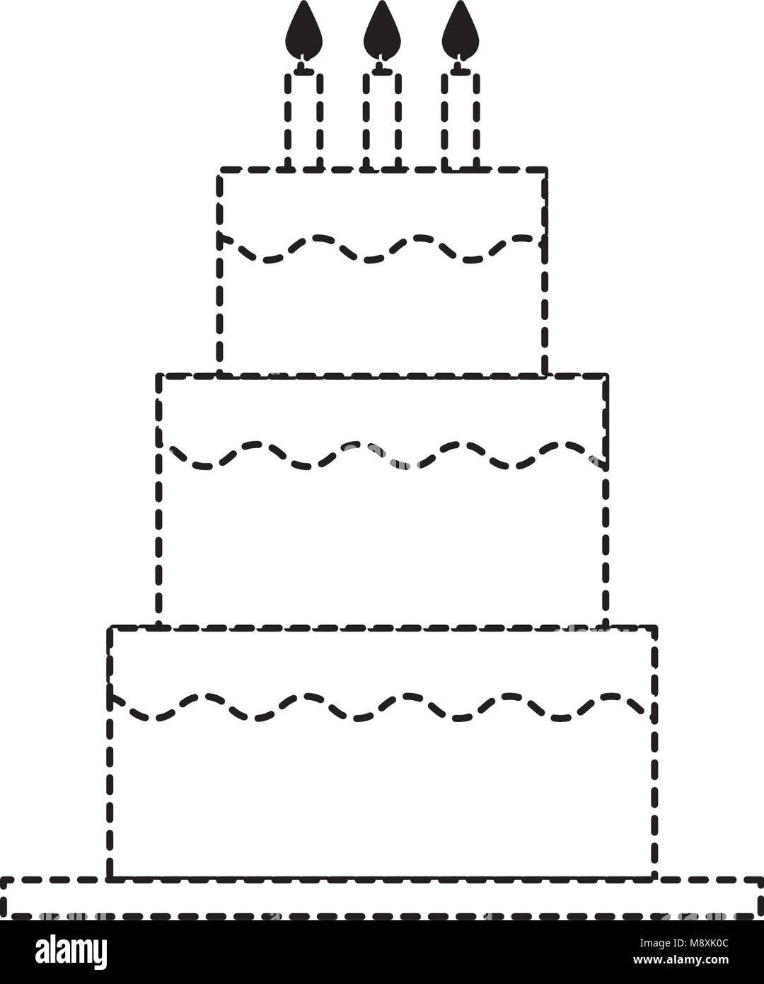 Sweet gâteau d'anniversaire avec des bougies decoration Illustration de Vecteur