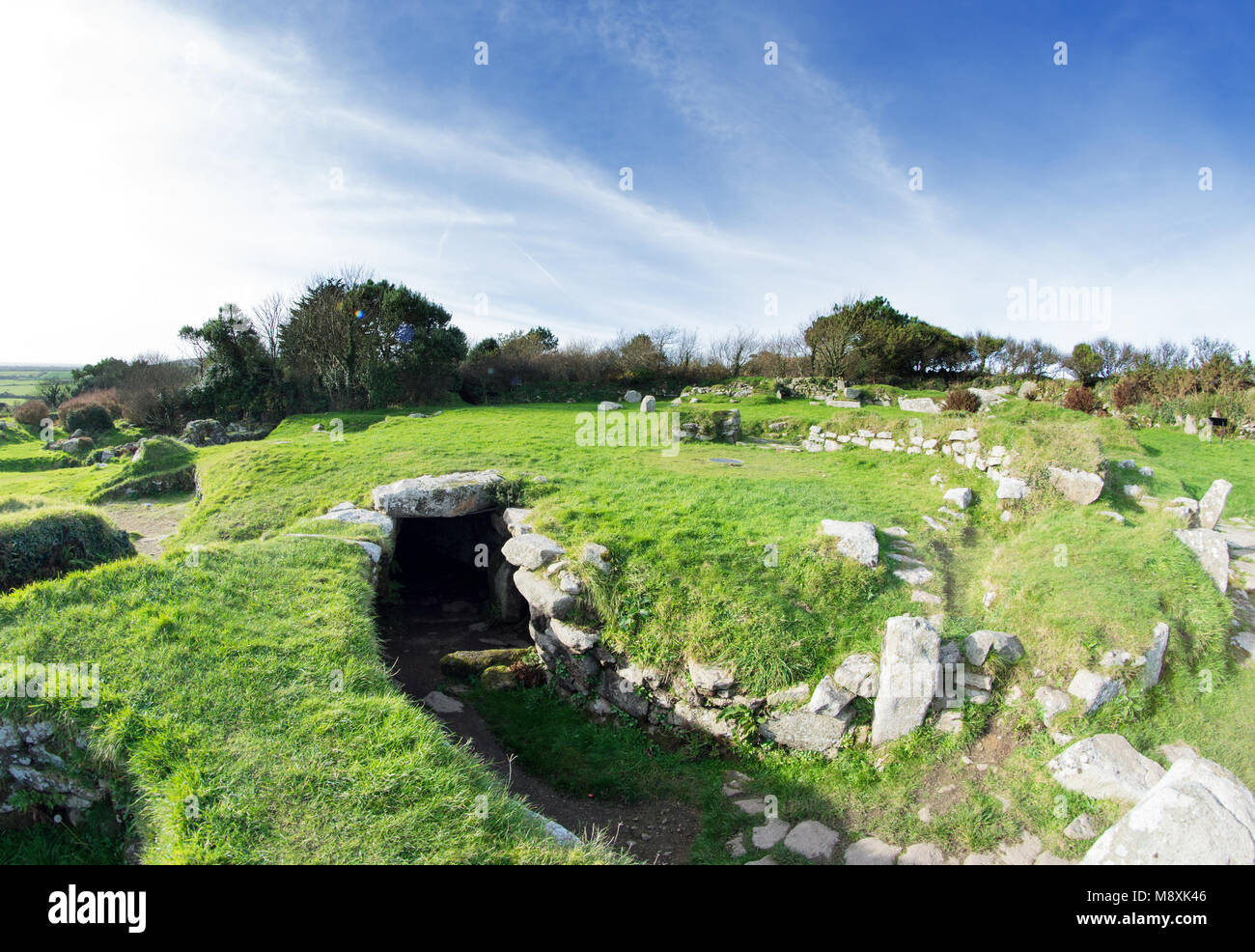 Carn Euny Fogou Entrée - West Cornwall Banque D'Images