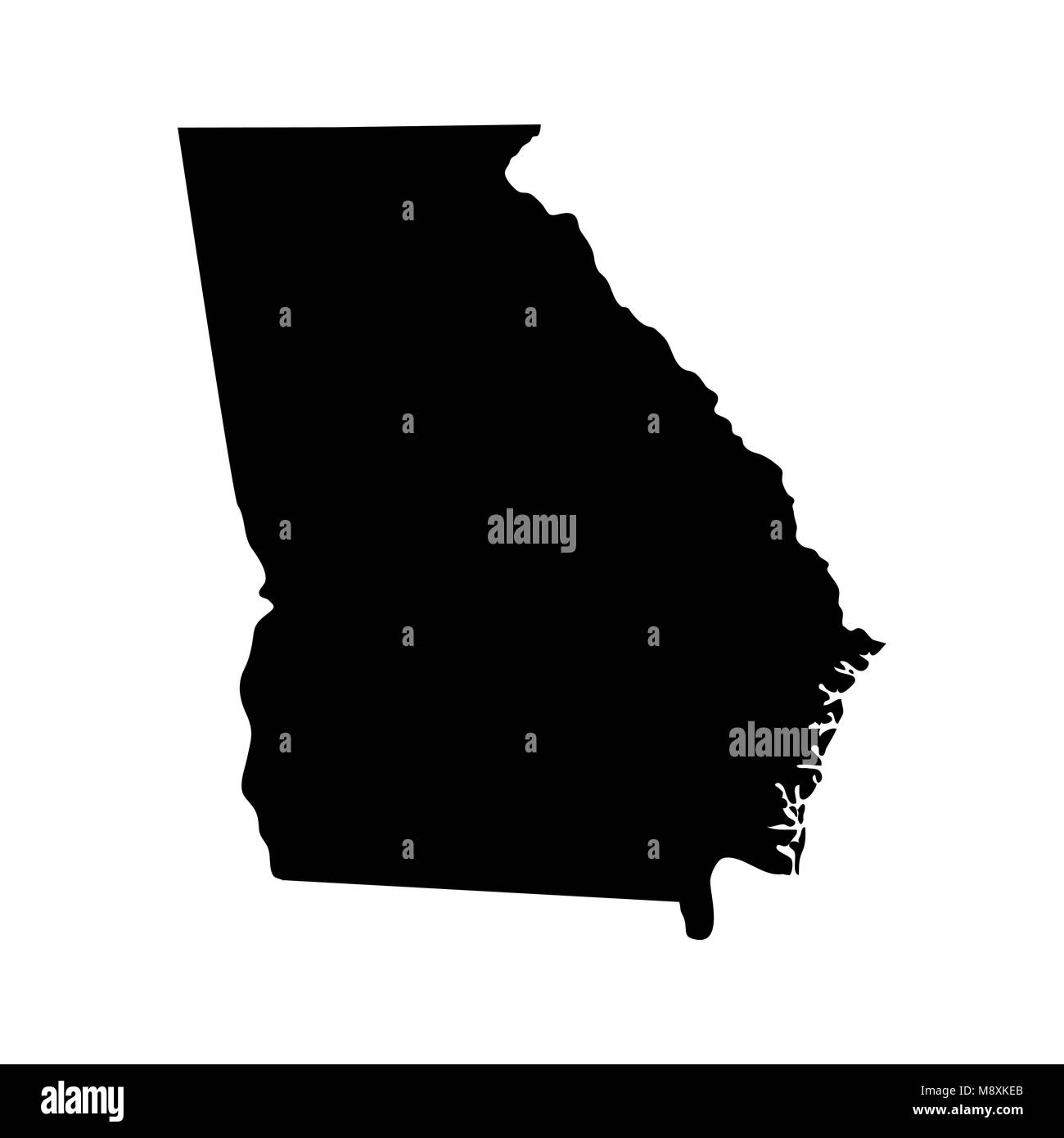 Plan de l'état américain de Géorgie Illustration de Vecteur
