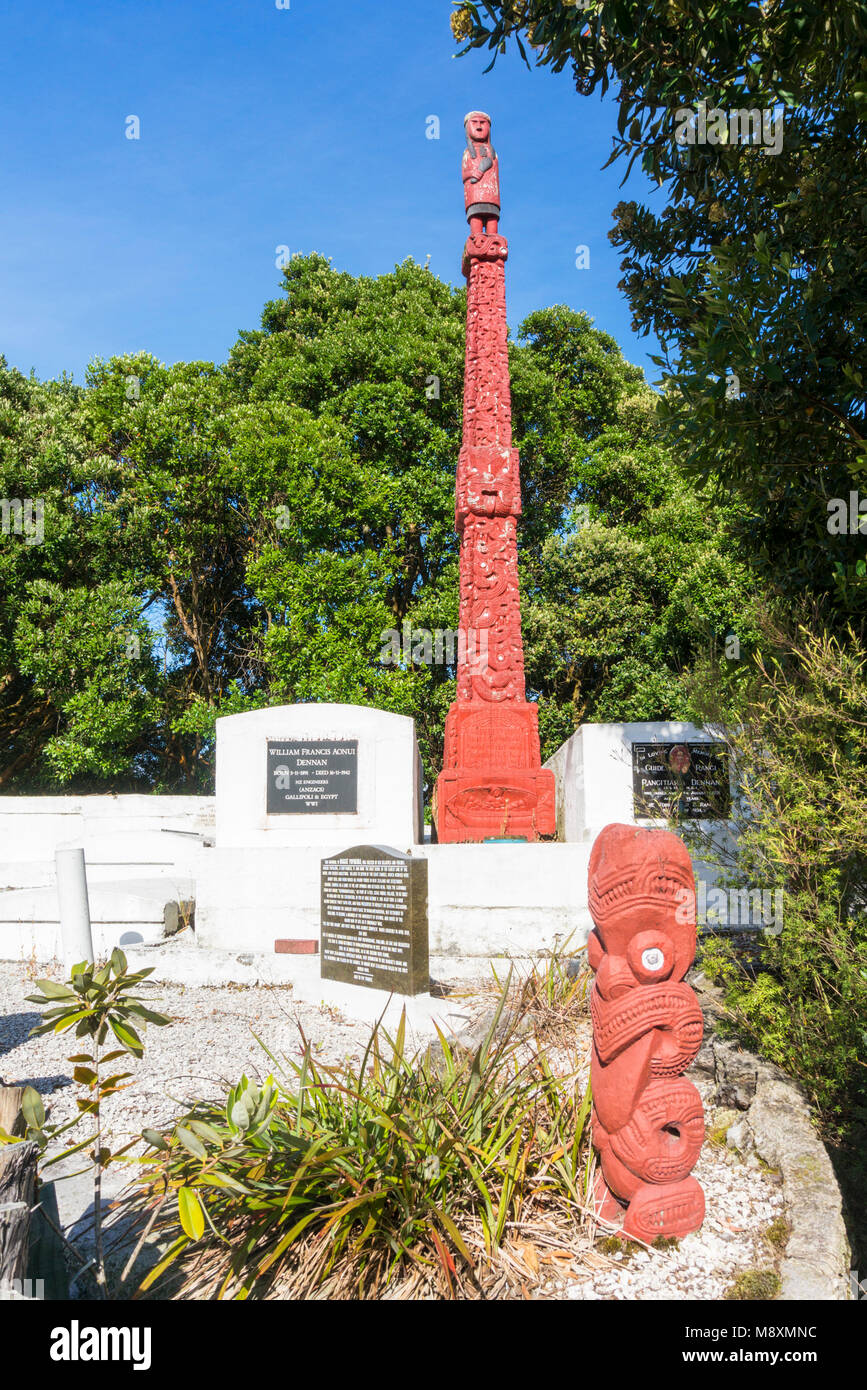 Nouvelle zélande Rotorua Nouvelle zélande Rotorua whakarewarewa cimetière cimetière urupa maori tiki memorial nouvelle-zélande île du nord Nouvelle-Zélande Océanie Banque D'Images