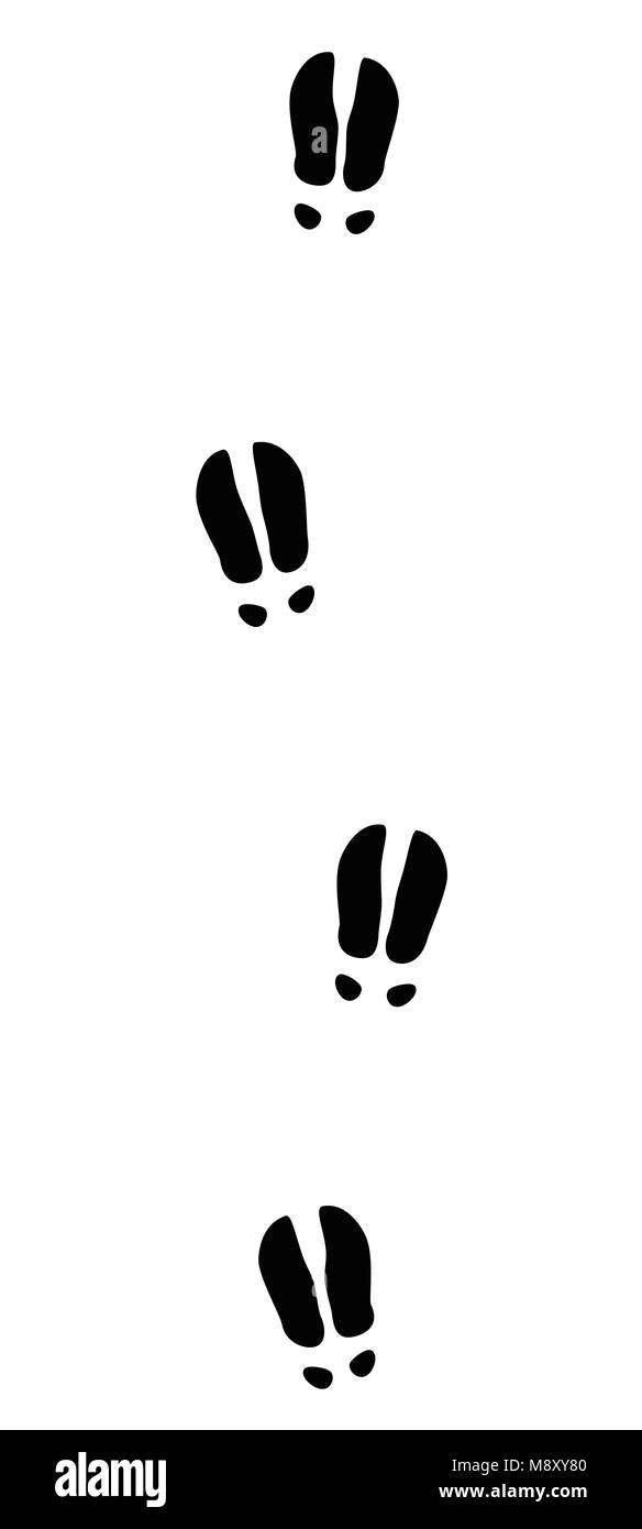 L'orignal, le wapiti ou pistes de red deer - icône noire illustration sur fond blanc. Banque D'Images