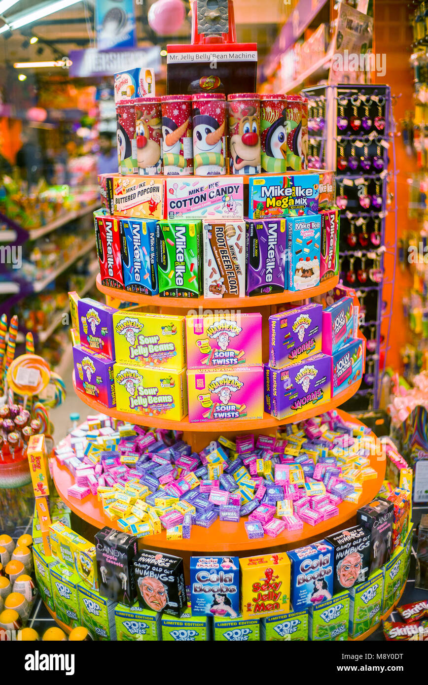American Candy Co, Sweet Candy Shop intérieur, marché Camden Londres Banque D'Images