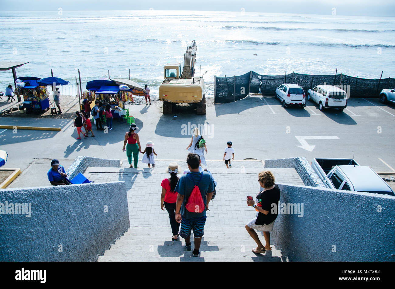 Escaliers sur le chemin de la mer à Barranco, Lima - Pérou Banque D'Images