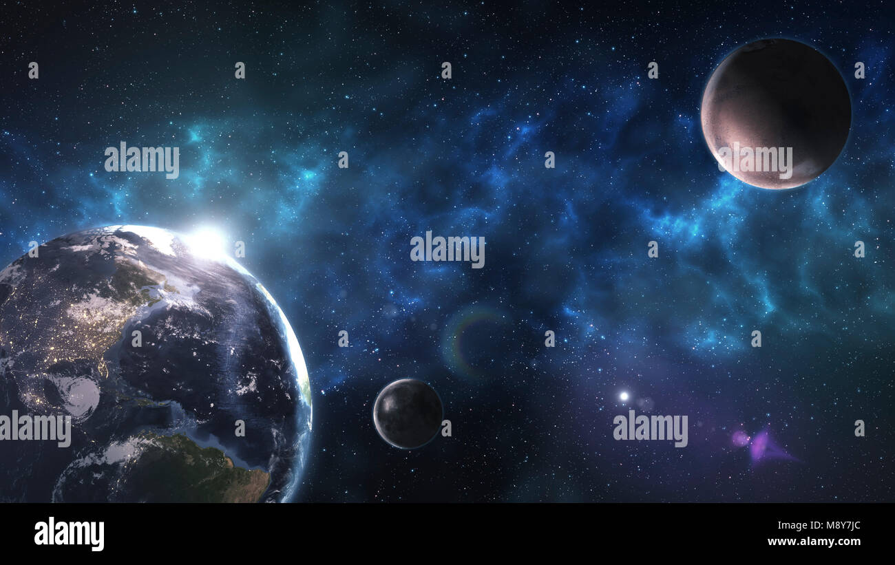 Lespace Planète Terre Mars Voie Lactée Astrologie Soleil