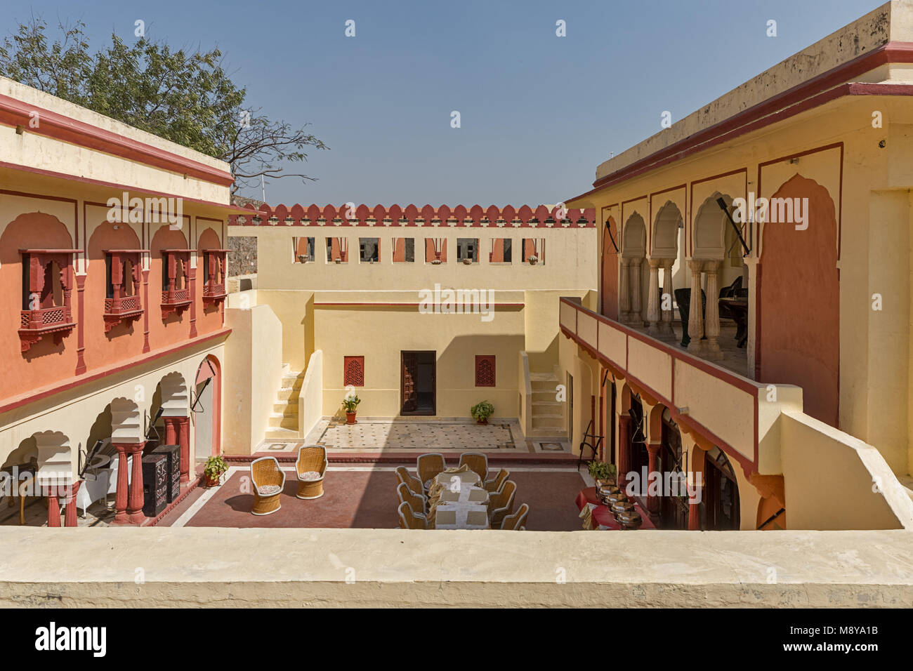 Hôtel Fort Madhogarh - Bassi, Rajasthan, Inde Banque D'Images