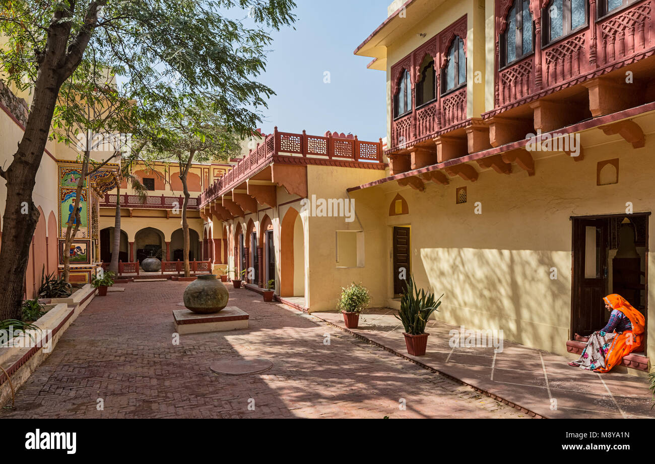Hôtel Fort Madhogarh - Bassi, Rajasthan, Inde Banque D'Images