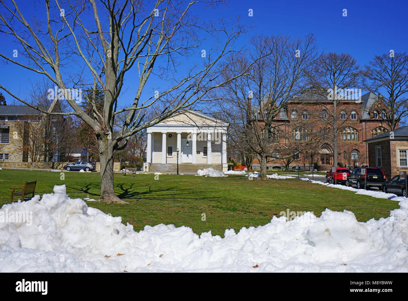 Vue sur le campus de l'Princeton Theological Seminary (PTS), d'un établissement d'études supérieures de théologie à Princeton, New Jersey Banque D'Images